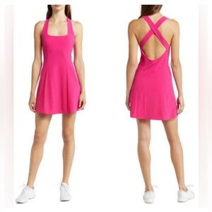 Outdoor Voices Cross Back Dress Built in Shorts Pitaya Pink Size M